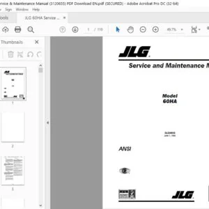 JLG 60HA Service & Maintenance Manual (3120655) PDF -Download EN