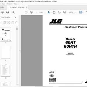 JLG 60HT 60HTH Parts Manual (3120258) PDF - DOWNLOAD Eng