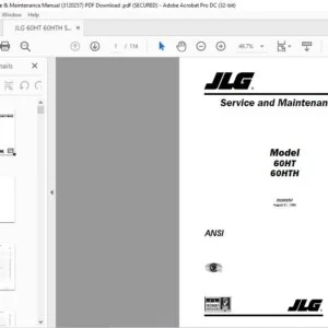JLG 60HT 60HTH Service & Maintenance Manual (3120257) -  PDF Download