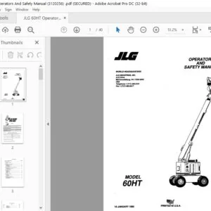 JLG 60HT Operators And Safety Manual (3120256) - PDF DOWNLOAD