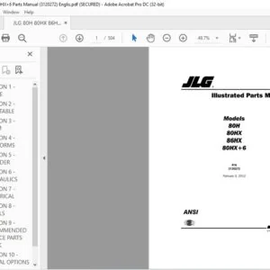 JLG 80H 80HX 86HX 80HX+6 Parts Manual (3120272)   - PDF DOWNLOAD (English)