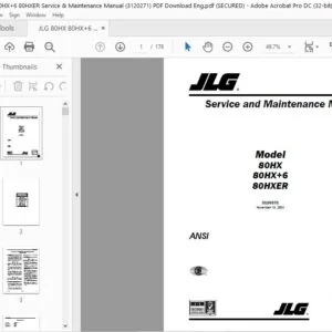 JLG 80HX 80HX+6 80HXER Service & Maintenance Manual (3120271) -PDF Download Eng