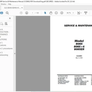 JLG 80HX 80HX+6 80HXER Service & Maintenance Manual (3120863)  - PDF Download (Eng)