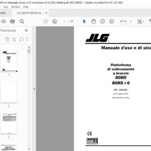 JLG 80HX 80HX+6 Manuale d'uso e Di sicurezza (3122269))- PDF DOWNLOAD( italian)