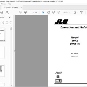 JLG 80HX 80HX+6 Operation & Safety Manual (3120270) -  PDF Download (Eng)
