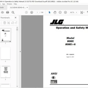 JLG 80HX 80HX+6 Operation & Safety Manual (3120270) - PDF Download En