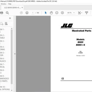 JLG 80HX 80HX+6 Parts Manual (3120800)  - PDF Download