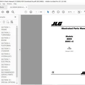 JLG 80HX 80HX+6 Parts Manual (3120800) -PDF Download En