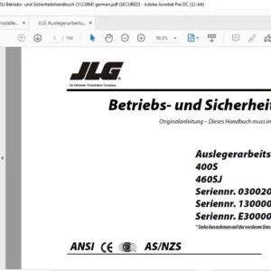 JLG Auslegerarbeitsbühnenmodelle 400S 460SJ Betriebs- und Sicherheitshandbuch (3123864) - PDF DOWNLOAD  (german)