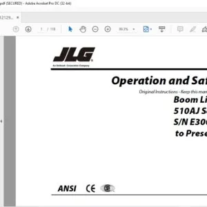 JLG Boom Lift 510AJ Series II Operation And Safety Manual (3121292) - PDF DOWNLOAD