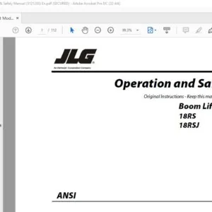 JLG Boom Lift Models 18RS 18RSJ Operation & Safety Manual (3121283)  - PDF DOWNLOAD (Eng)