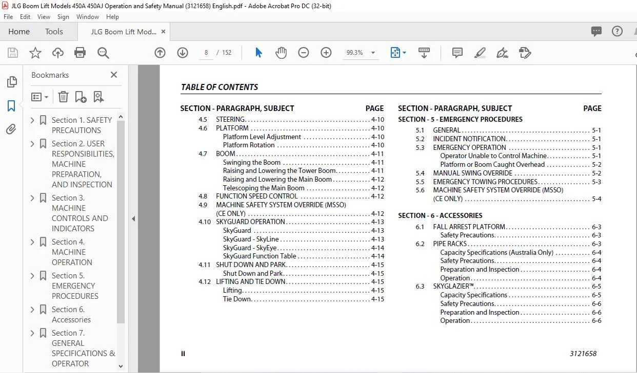 JLG Boom Lift Models 450A 450AJ Operation and Safety Manual (3121658) - PDF DOWNLOAD - Image 2