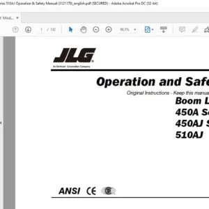 JLG Boom Lift Models 450A Series II 450AJ Series 510AJ Operation & Safety Manual (3121179) - PDF DOWNLOAD (ENG)