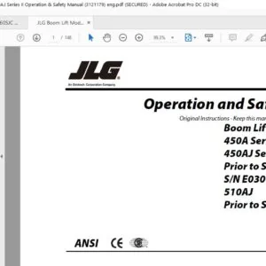 JLG Boom Lift Models 450A Series II 450AJ Series II Operation & Safety Manual (3121179) - PDF DOWNLOAD (ENG)