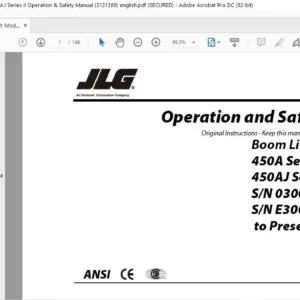 JLG Boom Lift Models 450A Series II 450AJ Series II Operation & Safety Manual (3121289) -PDF DOWNLOAD (english)