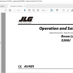 JLG Boom Lift Models 520AJ Operation & Safety Manual (3121664)  - PDF DOWNLOAD