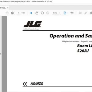 JLG Boom Lift Models 520AJ Operation & Safety Manual (3121664) - PDF DOWNLOAD (english)
