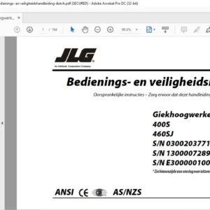 JLG Giekhoogwerkermodellen 400S 460SJ Bedienings- en veiligheidshandleiding - PDF DOWNLOAD (dutch)