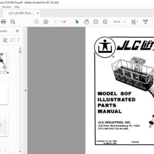 JLG Lift 80F Parts Manual (3120108) - PDF DOWNLOAD (Eng)