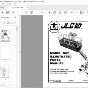 JLG Lift 80F Parts Manual (3120108) - PDF DOWNLOAD En