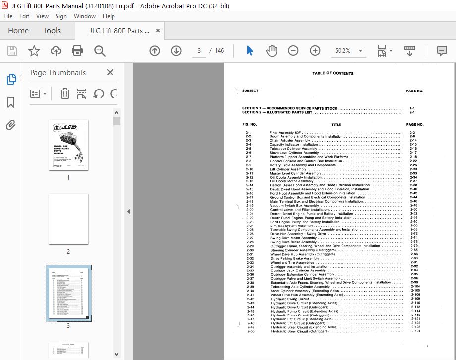 JLG Lift 80F Parts Manual (3120108) - PDF DOWNLOAD En - HeyDownloads ...