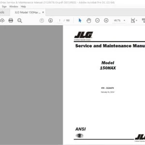 JLG Model 150Hax Service & Maintenance Manual (3120817) - PDF DOWNLOAD