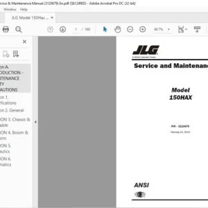 JLG Model 150Hax Service & Maintenance Manual (3120679)- PDF DOWNLOAD En