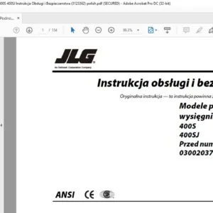 JLG Modele Podnosnikow wysięgnikowych 400S 400SJ Instrukcja Obsługi i Bezpieczenstwa (3123362) - PDF DOWNLOAD (polish)
