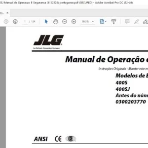 JLG Modelos De Elevador de Lanca 400S 400SJ Manual de Operacao E Seguranca (3122523) - PDF DOWNLOAD (portuguese)