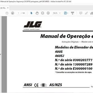 JLG Modelos de Elevador de Lança 400S 460SJ Manual de Operação e Segurança (3123870) - PDF DOWNLOAD (portuguese)