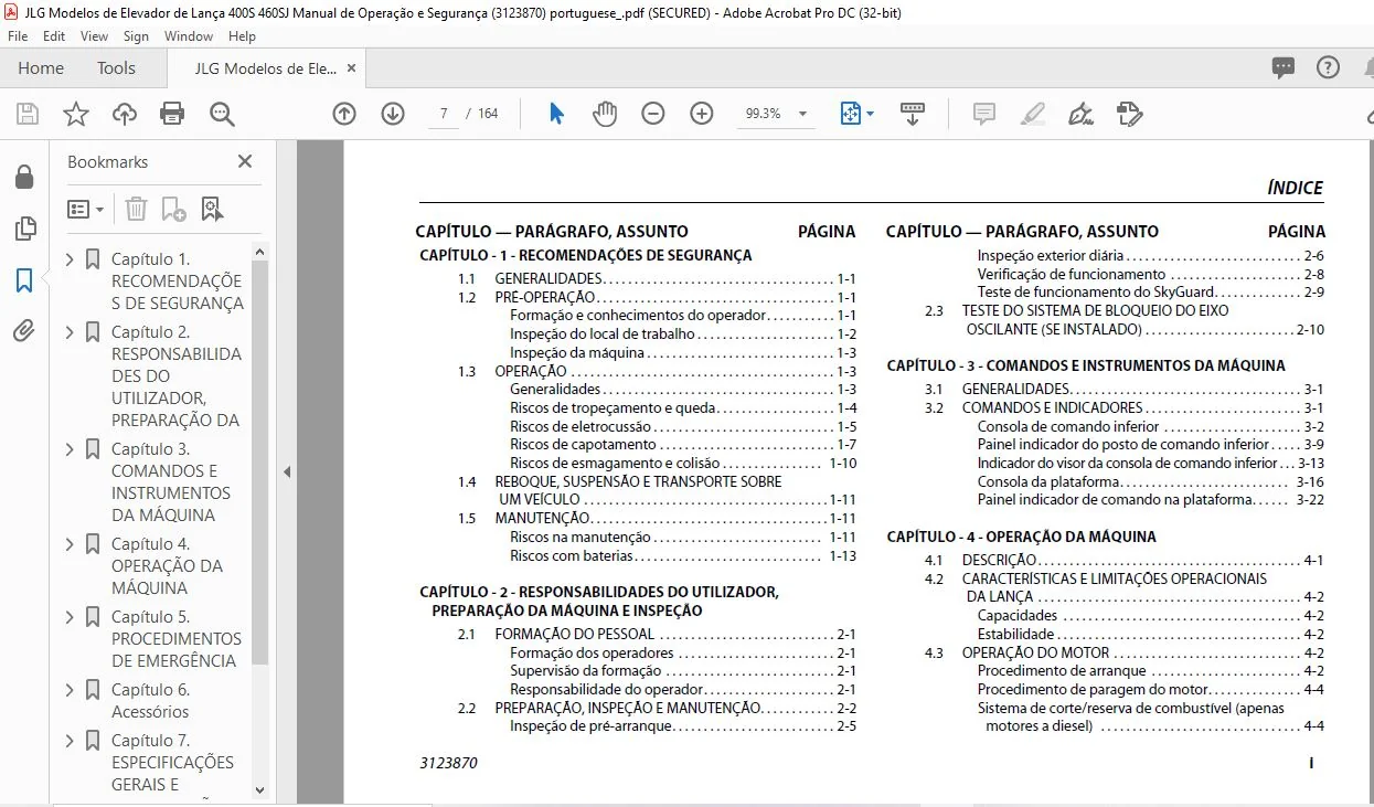 JLG Modelos de Elevador de Lança 400S 460SJ Manual de Operação e Segurança (3123870) - PDF DOWNLOAD (portuguese) - Image 3