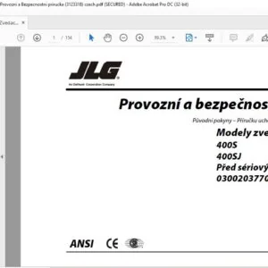 JLG Modely Zvedacich vylozniku 400S 400SJ Provozni a Bezpecnostni prirucka (3123318) - PDF DOWNLOAD (czech)