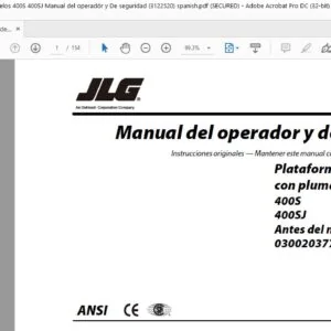 JLG Plataformas de Levante con Pluma Modelos 400S 400SJ Manual del operadór y De seguridad (3122520)  - PDF DOWNLOAD (spanish)