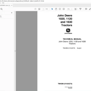 John Deere 1020 1120 & 1630 Tractors Technical Repair Manual - PDF DOWNLOAD