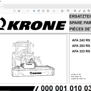 KRONE AFA 243 RS AFA 283 RS AFA 323 RS PARTS MANUAL - PDF DOWNLOAD
