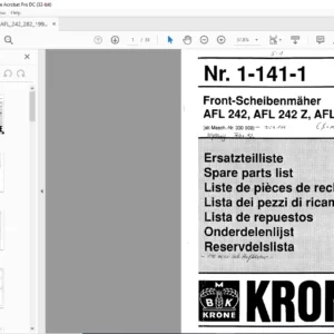 KRONE AFL 242 AFL 242 Z AFL 282 Z SPARE PARTS MANUAL - PDF DOWNLOAD