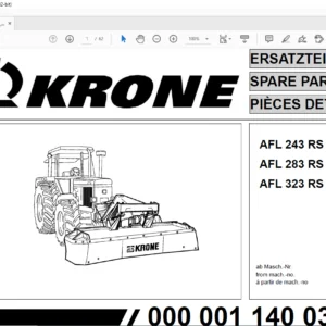 KRONE AFL 243 RS 283 RS 323 RS SPARE PARTS MANUAL - PDF DOWNLOAD