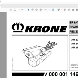 KRONE AM 203 CV 243 CV 283 CV PARTS MANUAL - PDF DOWNLOAD