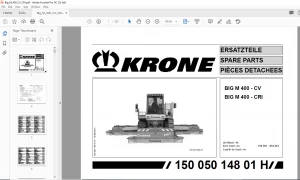 KRONE BIG M 400-CV BIG M 400-CRI SPARE PARTS MANUAL -PDF DOWNLOAD
