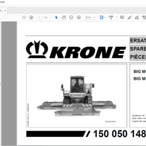 KRONE BIG M 400-CV BIG M 400-CRI SPARE PARTS MANUAL -PDF DOWNLOAD