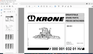 KRONE BIG M I SPARE PARTS MANUAL - PDF DOWNLOAD