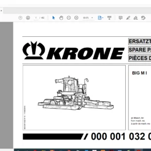 KRONE BIG M I SPARE PARTS MANUAL - PDF DOWNLOAD