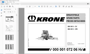 KRONE BIG M II-CV BIG M II-CRI SPARE PARTS MANUAL - PDF DOWNLOAD