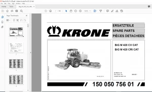 KRONE BIG M 420 CV CAT BIG M 420 CRI CAT SPARE PARTS MANUAL - PDF DOWNLOAD