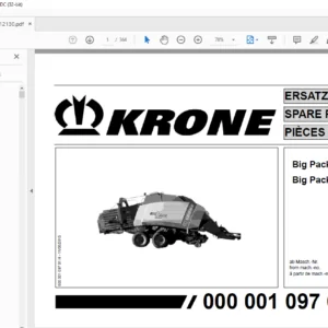 KRONE Big Pack 12130 Big Pack 12130 - XC SPARE PARTS MANUAL - PDF DOWNLOAD