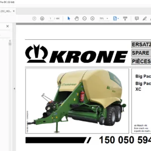 KRONE Big Pack 1290 HDP II Big Pack 1290 HDP II -XC SPARE PARTS MANUAL - PDF DOWNLOAD
