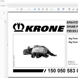 KRONE Big Pack 4 X 4 HS Big Pack 4 X 4 HS - XC SPARE PARTS MANUAL - PDF DOWNLOAD