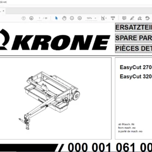 KRONE EasyCut 2700 CV 3200 CV PARTS MANUAL -PDF DOWNLOAD