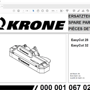 KRONE EasyCut 28 32 SPARE PARTS MANUAL - PDF DOWNLOAD