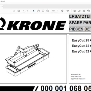 KRONE EasyCut 28 CV 32 CV 32 CV Float SPARE PARTS MANUAL - PDF DOWNLOAD